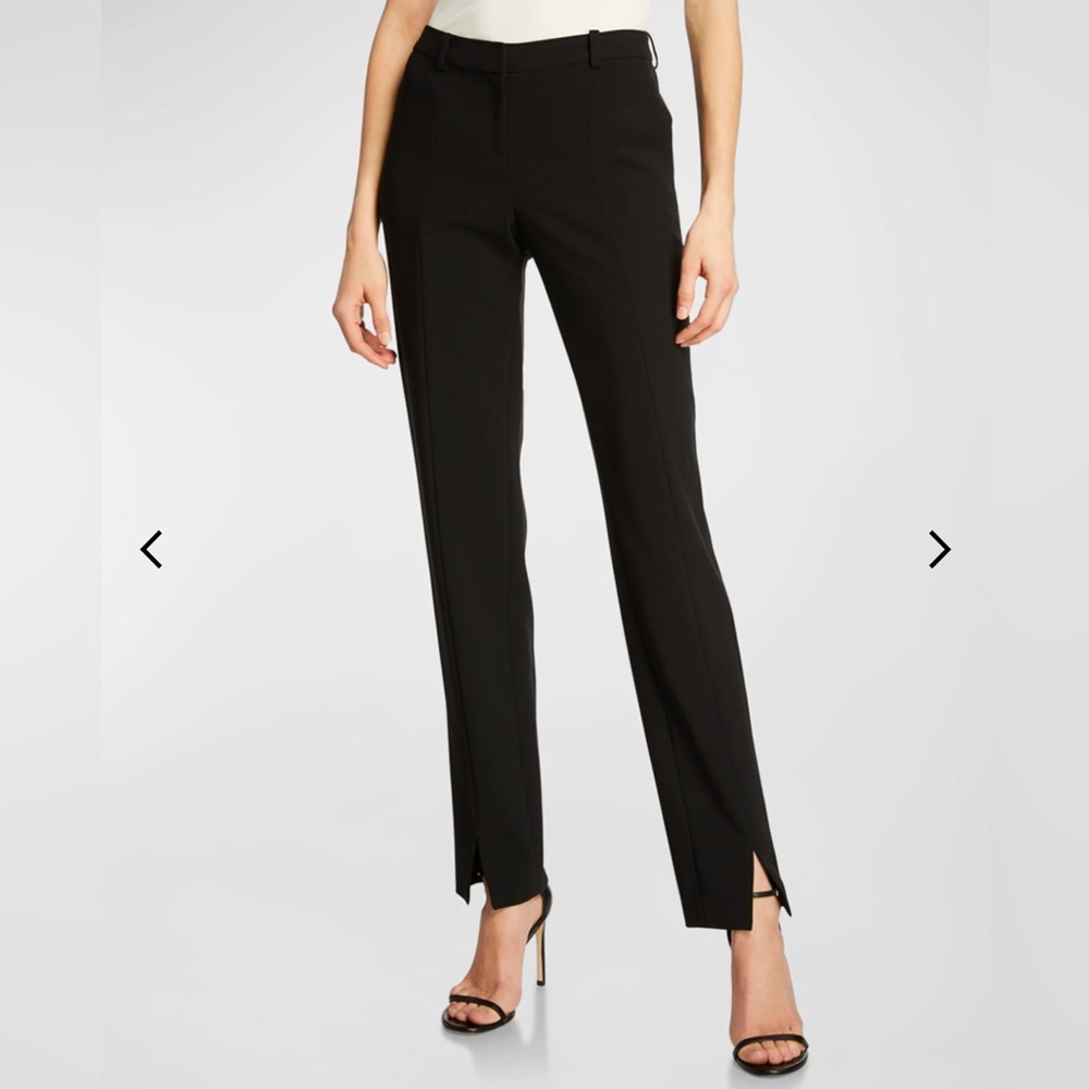 St. JOHN | Crepe Marocain Ankle Pants, Caviar